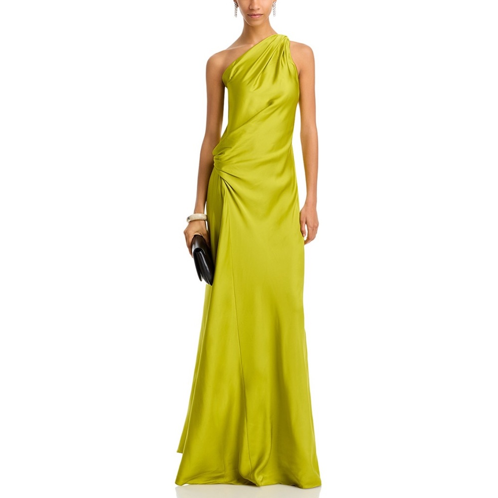 A.L.C. One Shoulder Lime Green Dress